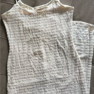 Textured white sleeveless maxi Dress